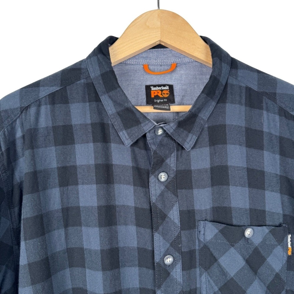 Timberland PRO Mens Original Fit Buffalo Plaid Flannel Shirt Charcoal TB0A1V49